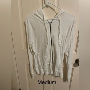 White Zip-Up Hoodie